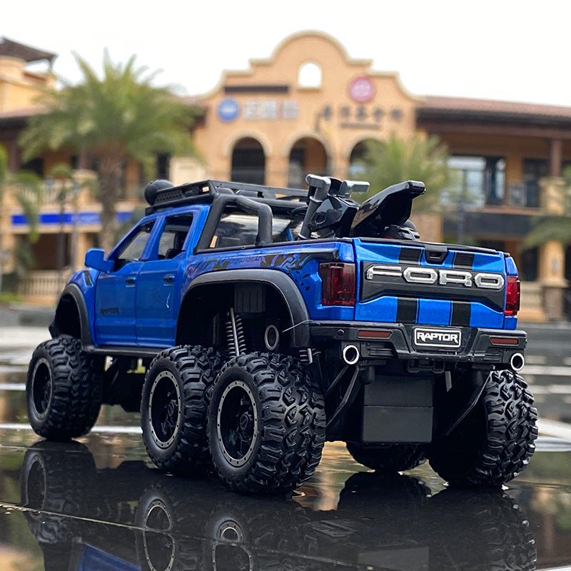 1:24 Ford Raptor F150 6x6 Diecast Model Truck | Modified Off - Road Alloy SUV | Pull Back Action | Metal Toy for Kids & Collectors - Mahal Al Madinahdiecast carMahal Al MadinahMahal Al MadinahBLUE1:24 Ford Raptor F150 6x6 Diecast Model Truck | Modified Off - Road Alloy SUV | Pull Back Action | Metal Toy for Kids & Collectors1:24 Ford Raptor F150 6x6 Diecast Model Truck | Modified Off - Road Alloy SUV | Pull Back Action | Metal Toy for Kids & Collectors