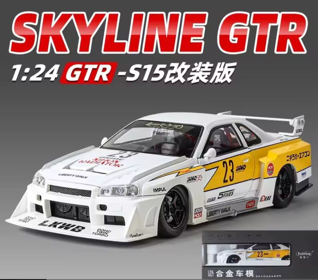 1:24 Nissan Skyline GTR R34 Ares Wide Body Diecast Model | Alloy Sports Car with Sound & Light - Mahal Al MadinahMahal Al MadinahMahal Al MadinahN1:24 Nissan Skyline GTR R34 Ares Wide Body Diecast Model | Alloy Sports Car with Sound & Light Mahal Al Madinah1:24 Nissan Skyline GTR R34 Ares Wide Body Diecast Model | Alloy Sports Car with Sound & Light