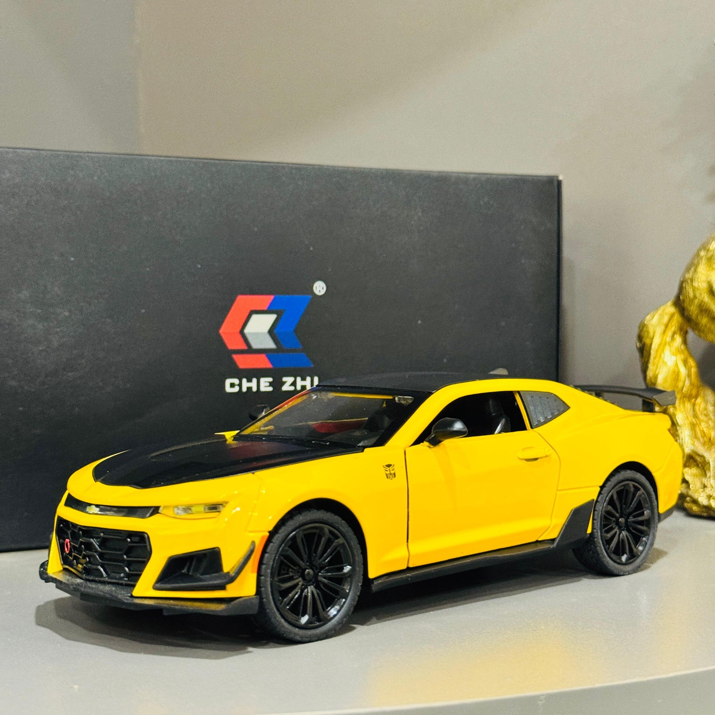 1:24 Transformers 5 Bumblebee Chevrolet Camaro Diecast Model Car – Metal Body, Exhaust Smoke, Pull Back Action, Lights & Sound – Alloy Special Edition Toy for Kids & Collectors - Mahal Al Madinahdiecast carMahal Al MadinahMahal Al Madinah1:24 Transformers 5 Bumblebee Chevrolet Camaro Diecast Model Car By CHI ZHI – Metal Body, Pull Back Action, Lights & Sound – Alloy Special Edition Toy for Kids & Collectors.1:24 Transformers 5 Bumblebee Chevrolet Camaro Diecast Model Car – Metal Body, Exhaust Sm