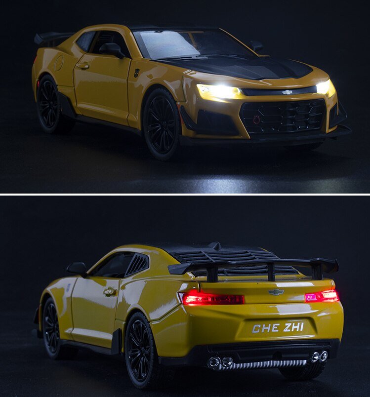 1:24 Transformers 5 Bumblebee Chevrolet Camaro Diecast Model Car – Metal Body, Exhaust Smoke, Pull Back Action, Lights & Sound – Alloy Special Edition Toy for Kids & Collectors - Mahal Al Madinahdiecast carMahal Al MadinahMahal Al Madinah1:24 Transformers 5 Bumblebee Chevrolet Camaro Diecast Model Car By CHI ZHI – Metal Body, Pull Back Action, Lights & Sound – Alloy Special Edition Toy for Kids & Collectors.1:24 Transformers 5 Bumblebee Chevrolet Camaro Diecast Model Car – Metal Body, Exhaust Sm