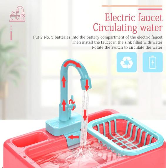 Electric Kitchen Sink Pretend Play Set for Kids – 19 Pcs Dishwasher Toy with Running Water | 14 - Inch Dish Washing Sink for Boys & Girls - Mahal Al MadinahtoysMahal Al MadinahMahal Al MadinahElectric Kitchen Sink Pretend Play Set for Kids – 19 Pcs Dishwasher Toy with Running Water | 14 - Inch Dish Washing Sink for Boys & GirlsElectric Kitchen Sink Pretend Play Set for Kids – 19 Pcs Dishwasher Toy with Running Water | 14 - Inch Dish Washing Sink for Boys & Girls