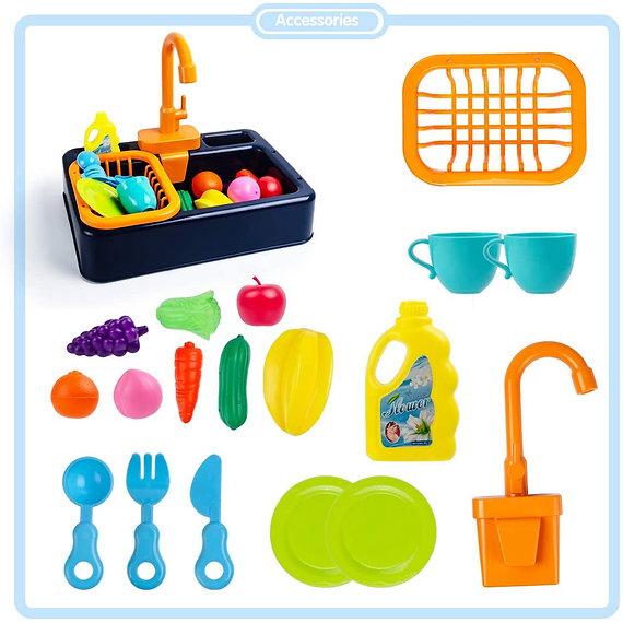 Electric Kitchen Sink Pretend Play Set for Kids – 19 Pcs Dishwasher Toy with Running Water | 14 - Inch Dish Washing Sink for Boys & Girls - Mahal Al MadinahtoysMahal Al MadinahMahal Al MadinahElectric Kitchen Sink Pretend Play Set for Kids – 19 Pcs Dishwasher Toy with Running Water | 14 - Inch Dish Washing Sink for Boys & GirlsElectric Kitchen Sink Pretend Play Set for Kids – 19 Pcs Dishwasher Toy with Running Water | 14 - Inch Dish Washing Sink for Boys & Girls