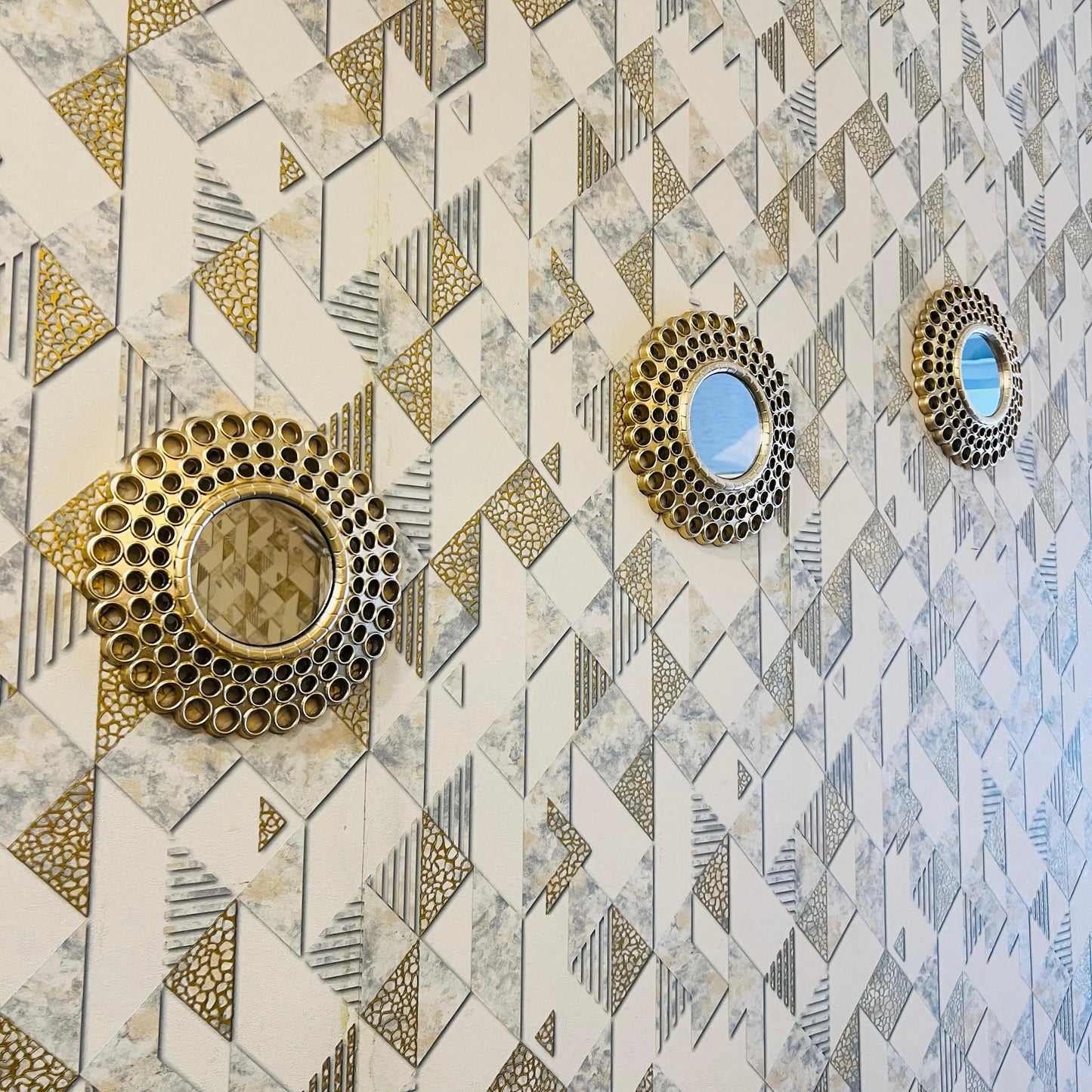 Elegant 3 - Piece Decorative Mirror Set – Gold Round Wall Mirrors for Bedroom, Living Room & Home Décor (10x10 Inches) - Mahal Al MadinahWall MirrorMahal Al MadinahMahal Al MadinahElegant 3 - Piece Decorative Mirror Set – Gold Round Wall Mirrors for Bedroom, Living Room & Home Décor (10x10 Inches) Mahal Al MadinahElegant 3 - Piece Decorative Mirror Set – Gold Round Wall Mirrors for Bedroom, Living Room & Home Décor (10x10 Inches)