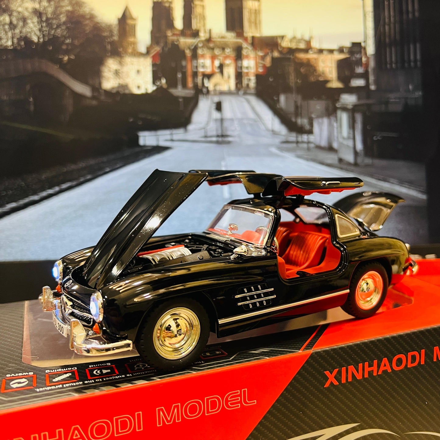 Kinsmart Mercedes - Benz 300SL Diecast Model Car | 1:36 Scale (5 - Inch) Alloy Sports Car with Sound & Light – Track Edition Collectible - Mahal Al MadinahMahal Al MadinahMahal Al MadinahKinsmart Mercedes - Benz 300SL Diecast Model Car | 1:36 Scale (5 - Inch) Alloy Sports Car with Sound & Light – Track Edition Collectible.Kinsmart Mercedes - Benz 300SL Diecast Model Car | 1:36 Scale (5 - Inch) Alloy Sports Car with Sound & Light – Track Edition Collectible