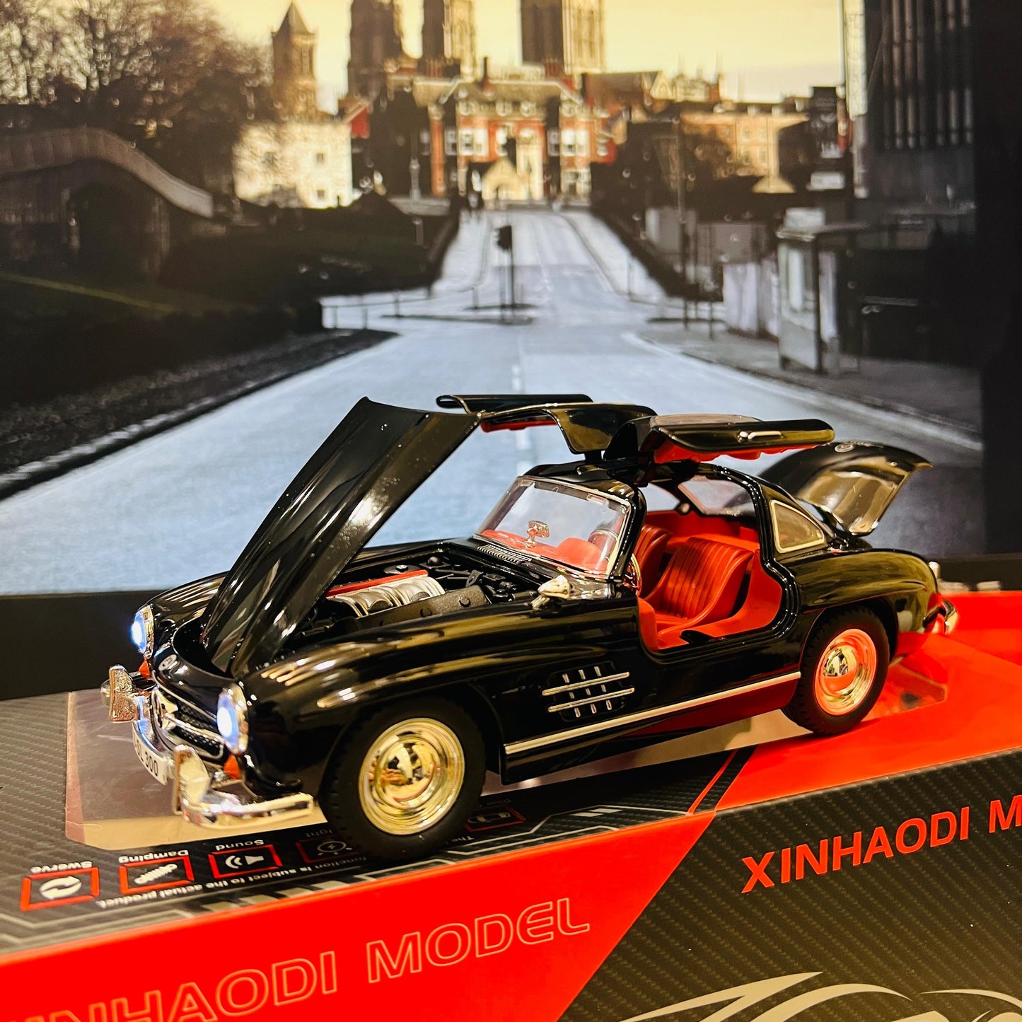 Kinsmart Mercedes - Benz 300SL Diecast Model Car | 1:36 Scale (5 - Inch) Alloy Sports Car with Sound & Light – Track Edition Collectible - Mahal Al MadinahMahal Al MadinahMahal Al MadinahKinsmart Mercedes - Benz 300SL Diecast Model Car | 1:36 Scale (5 - Inch) Alloy Sports Car with Sound & Light – Track Edition Collectible.Kinsmart Mercedes - Benz 300SL Diecast Model Car | 1:36 Scale (5 - Inch) Alloy Sports Car with Sound & Light – Track Edition Collectible