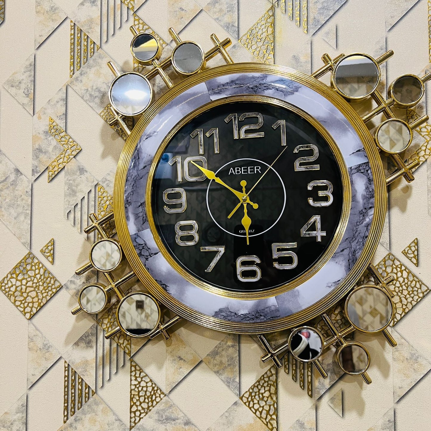 Luxury Gold & Marble Wall Clock – Silent Quartz Modern Wall Clock with 3D Numbers & Mirror Accents for Home & Office Décor - Mahal Al MadinahWall ClockMahal Al MadinahMahal Al MadinahLuxury Gold & Marble Wall Clock – Silent Quartz Modern Wall Clock with 3D Numbers & Mirror Accents for Home & Office Décor Mahal Al MadinahLuxury Gold & Marble Wall Clock – Silent Quartz Modern Wall Clock with 3D Numbers & Mirror Accents for Home & Office Décor