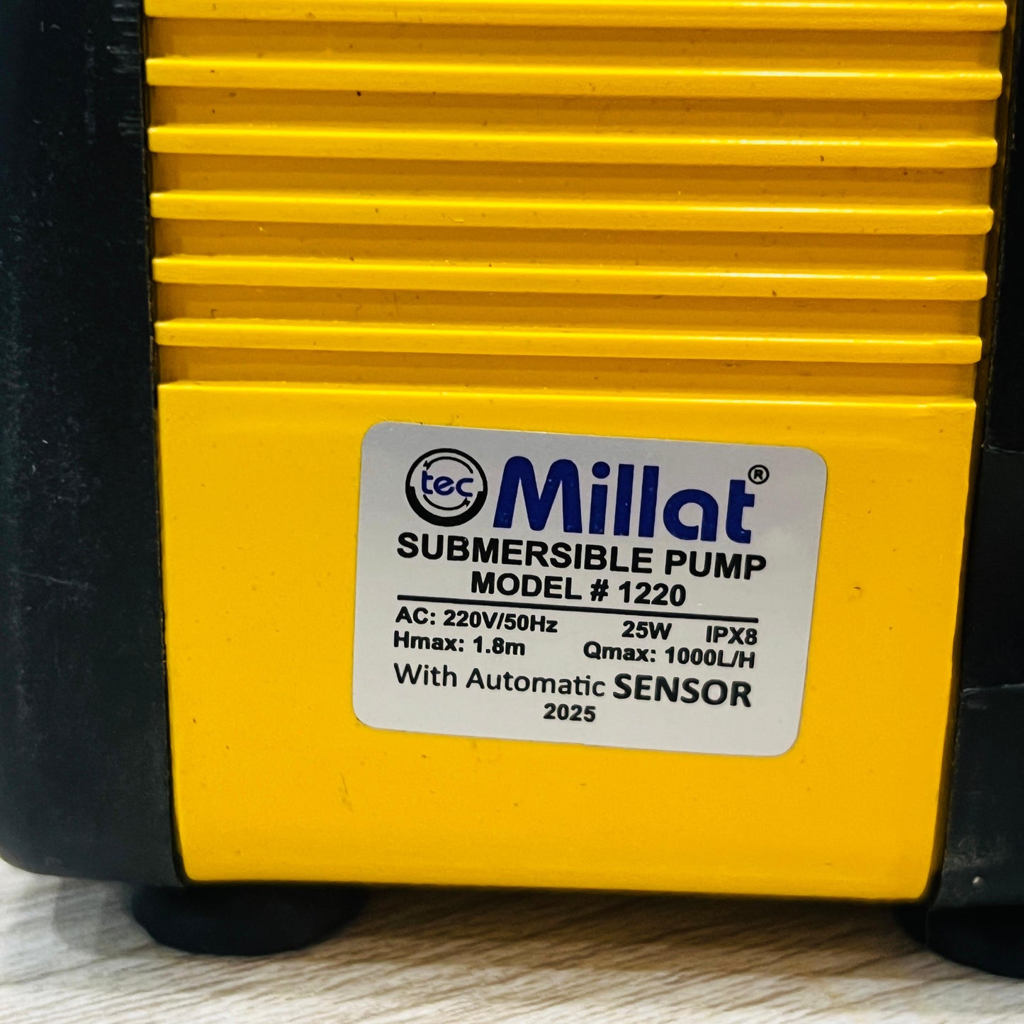 Millat Submersible Water Pump 25W/35W with Automatic Sensor – Model 1220 | 220V AC Motor for Air Cooler, Room Cooler, Aquarium, and Fish Tank - Mahal Al MadinahMahal Al MadinahMahal Al MadinahMillat Submersible Water Pump 25W/35W with Automatic Sensor – Model 1220 | 220V AC Motor for Air Cooler, Room Cooler, Aquarium, and Fish Tank.Millat Submersible Water Pump 25W/35W with Automatic Sensor – Model 1220 | 220V AC Motor for Air Cooler, Room Cooler, Aquarium, and Fish Tank
