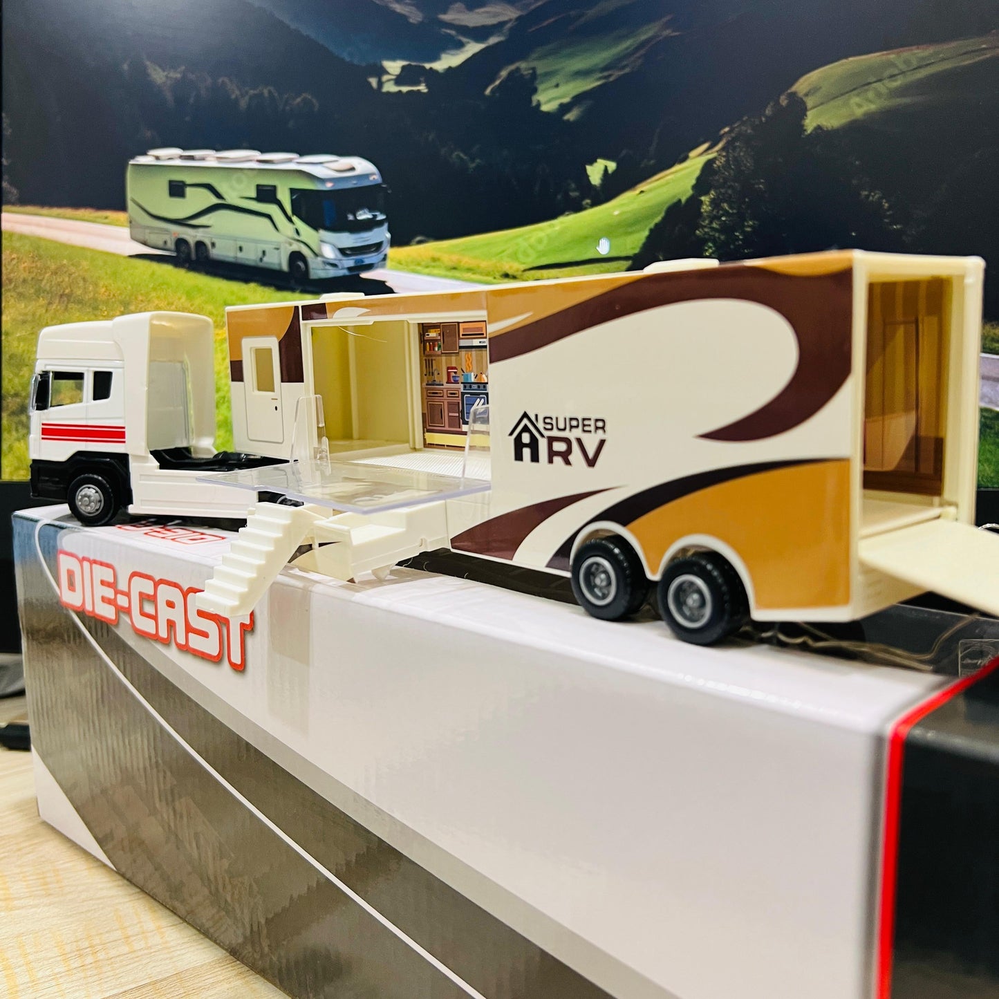Super RV Diecast Truck | 33cm Luxury Motorhome Model with Opening Interior & Pull - Back Action – Alloy Metal & ABS Collectible - Mahal Al MadinahMahal Al MadinahMahal Al MadinahSuper RV Diecast Truck | 33cm Luxury Motorhome Model with Opening Interior & Pull - Back Action – Alloy Metal & ABS Collectible.Super RV Diecast Truck | 33cm Luxury Motorhome Model with Opening Interior & Pull - Back Action – Alloy Metal & ABS Collectible