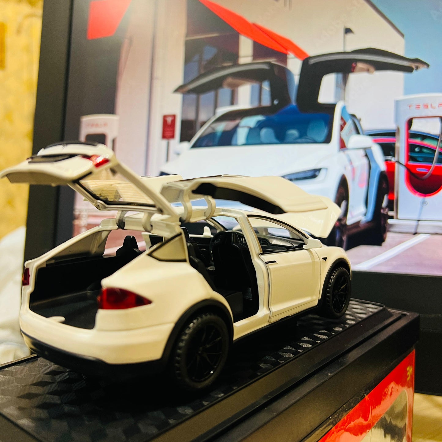 Tesla Model X Diecast Car – 1:28 Scale White Alloy SUV | Pull Back Action | Opening Doors | Electric Vehicle Model Toy for Kids & Collectors - Mahal Al Madinahdiecast carMahal Al MadinahMahal Al MadinahTesla Model X Diecast Car – 1:28 Scale White Alloy SUV | Pull Back Action | Opening Doors | Electric Vehicle Model Toy for Kids & CollectorsTesla Model X Diecast Car – 1:28 Scale White Alloy SUV | Pull Back Action | Opening Doors | Electric Vehicle Model Toy for Kids & Collectors