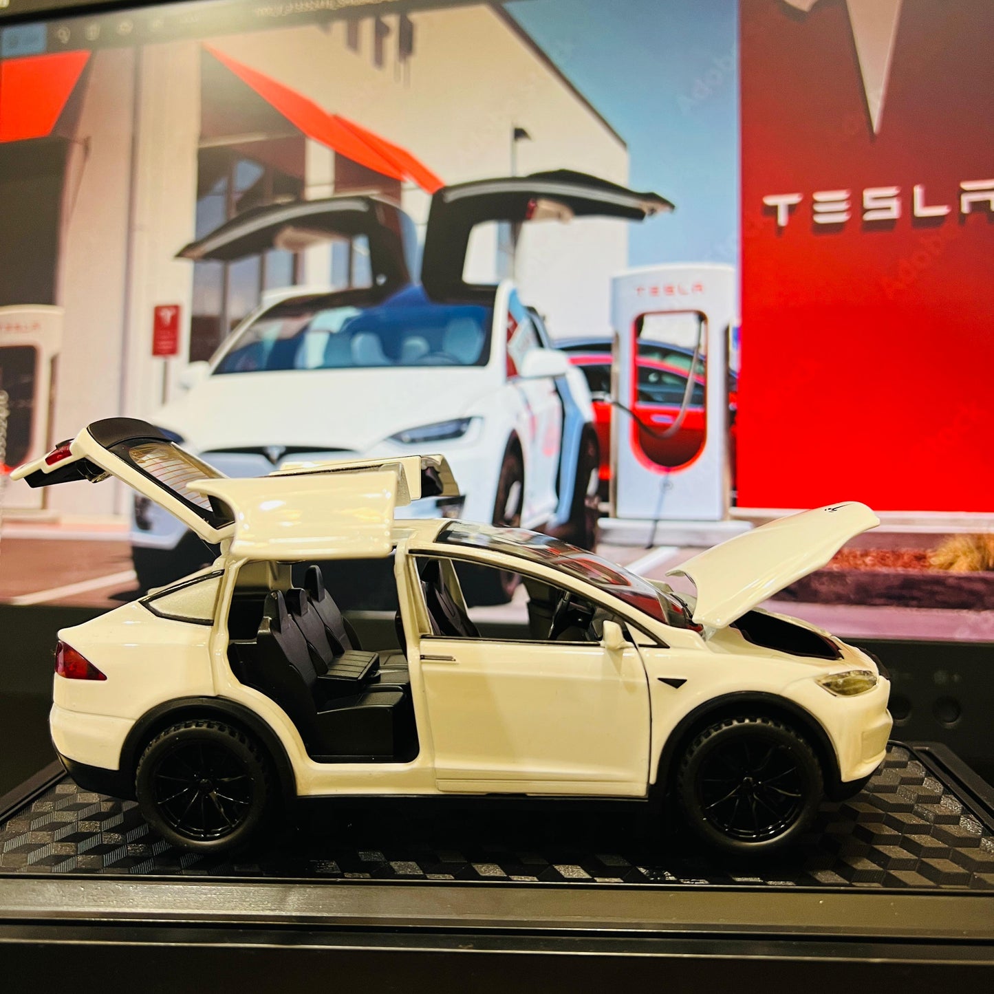 Tesla Model X Diecast Car – 1:28 Scale White Alloy SUV | Pull Back Action | Opening Doors | Electric Vehicle Model Toy for Kids & Collectors - Mahal Al Madinahdiecast carMahal Al MadinahMahal Al MadinahTesla Model X Diecast Car – 1:28 Scale White Alloy SUV | Pull Back Action | Opening Doors | Electric Vehicle Model Toy for Kids & CollectorsTesla Model X Diecast Car – 1:28 Scale White Alloy SUV | Pull Back Action | Opening Doors | Electric Vehicle Model Toy for Kids & Collectors