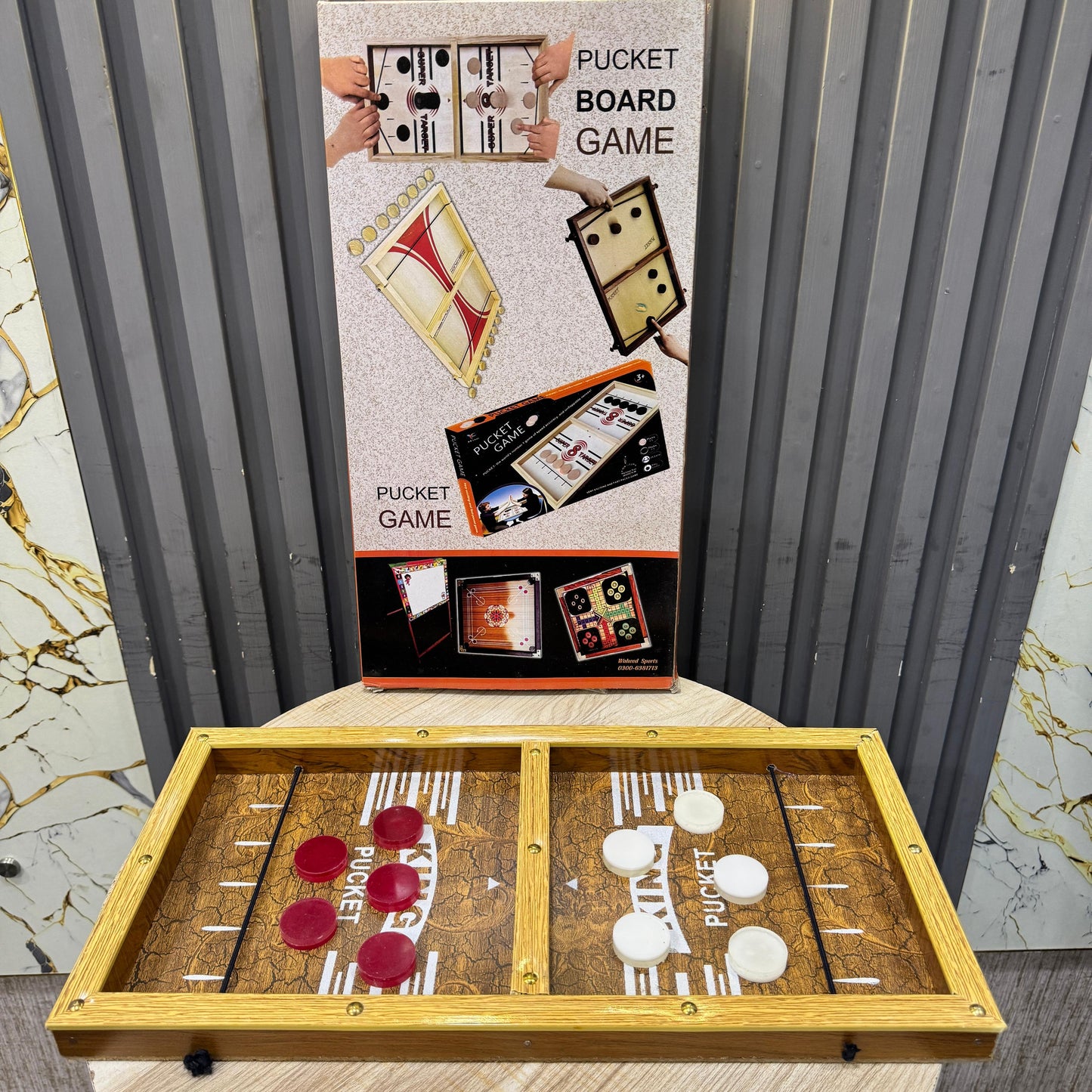 Wooden Pucket Board Game for Kids & Adults | 2 Player Fast Sling Puck Game | 18x10 Inch Family Fun Game | Tabletop Action Game for Parties & Home - Mahal Al MadinahGAMESMahal Al MadinahMahal Al MadinahWooden Pucket Board Game for Kids & Adults | 2 Player Fast Sling Puck Game | 18x10 Inch Family Fun Game | Tabletop Action Game for Parties & HomeWooden Pucket Board Game for Kids & Adults | 2 Player Fast Sling Puck Game | 18x10 Inch Family Fun Game | Tabletop Action Game for Parties & Home