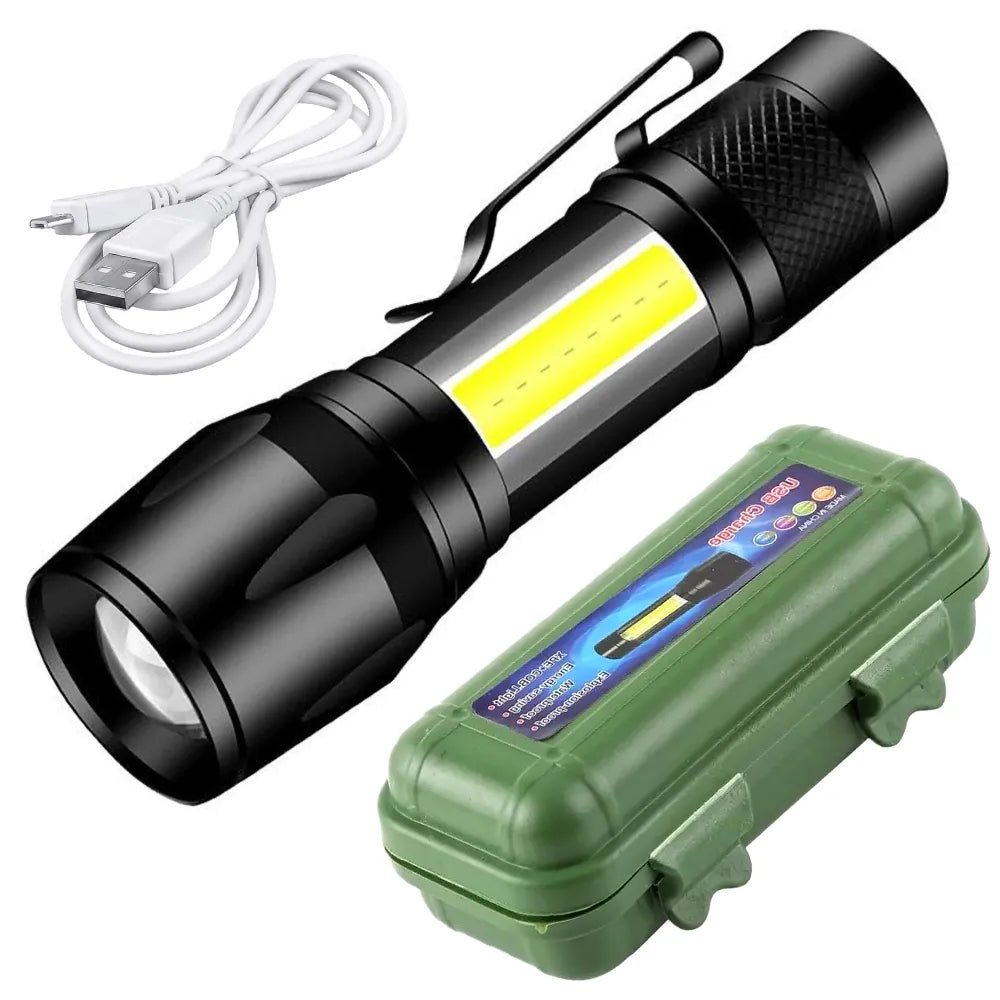Zoomable Mini COB LED Flashlight | Rechargeable High - Brightness Pocket Torch for Camping, Work & Emergency Use - Mahal Al MadinahMahal Al MadinahMahal Al MadinahZoomable Mini COB LED Flashlight | Rechargeable High - Brightness Pocket Torch for Camping, Work & Emergency Use Mahal Al MadinahZoomable Mini COB LED Flashlight | Rechargeable High - Brightness Pocket Torch for Camping, Work & Emergency Use