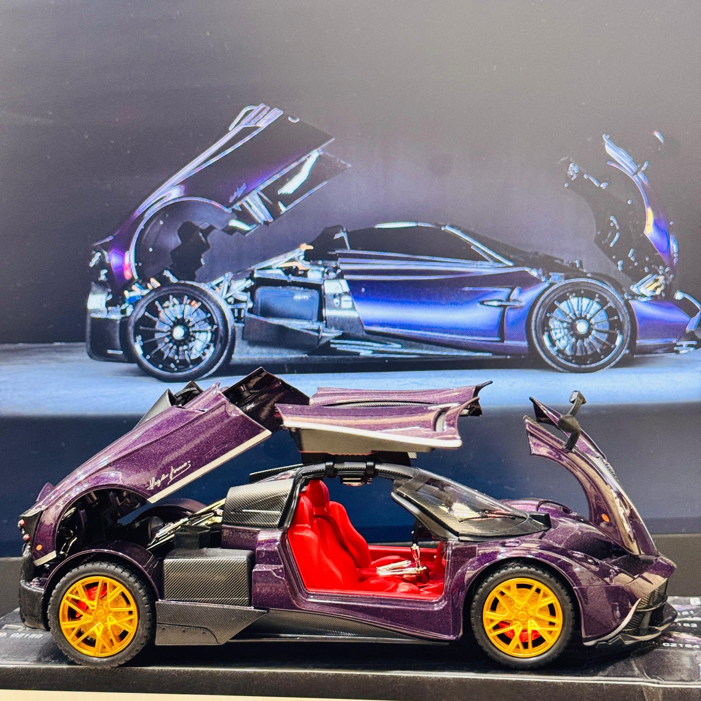 1:24 Pagani Huayra Dinastia Diecast Alloy Sports Car – CHI ZHI Edition with Smoke, Lights & Sound – Metal Racing Toy for Kids & Collectors - Mahal Al Madinahdiecast carMahal Al MadinahMahal Al Madinah1:24 Pagani Huayra Dinastia Diecast Alloy Sports Car – CHI ZHI Edition with Smoke, Lights & Sound – Metal Racing Toy for Kids & Collectors1:24 Pagani Huayra Dinastia Diecast Alloy Sports Car – CHI ZHI Edition with Smoke, Lights & Sound – Metal Racing Toy for Kids & Collectors