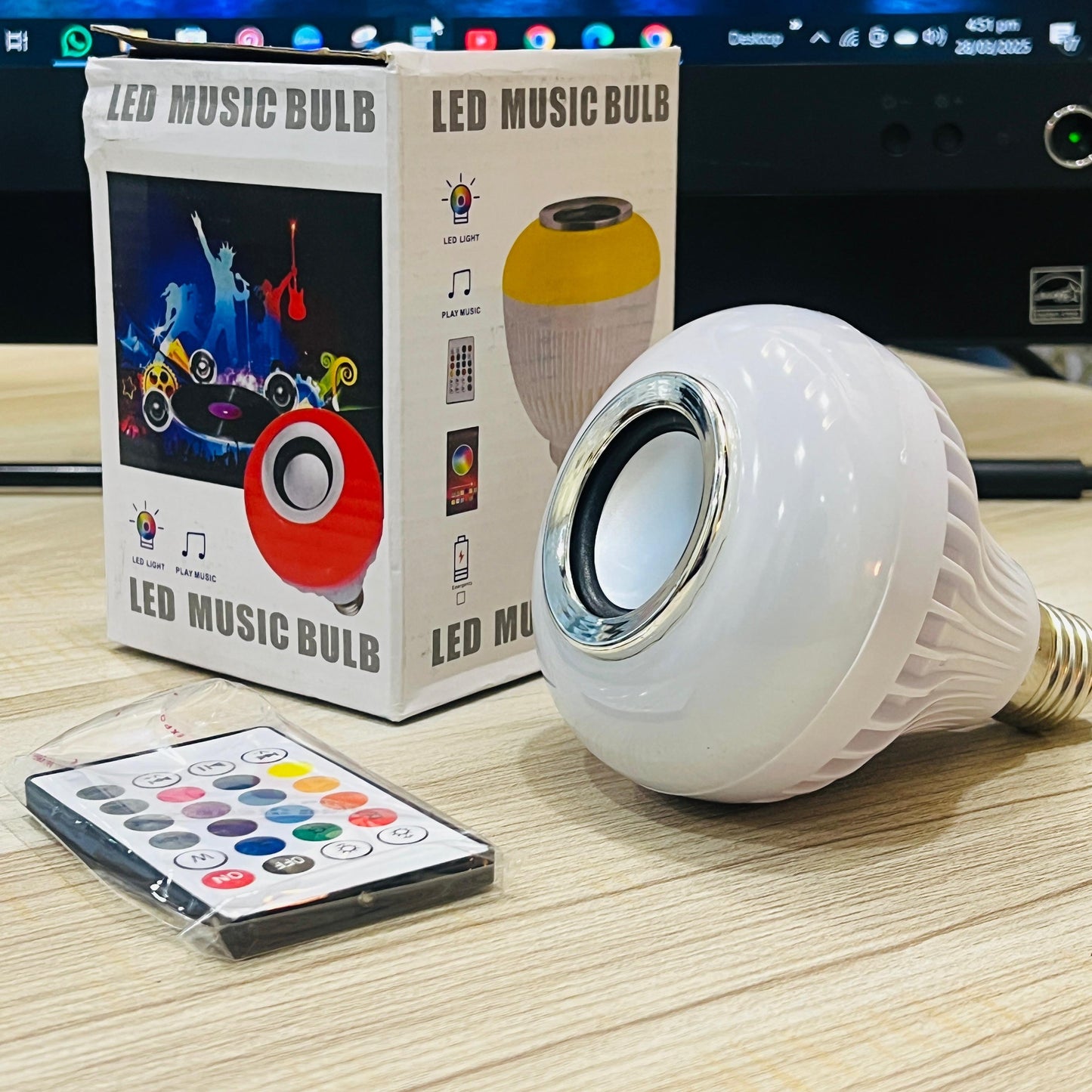 12W RGB LED Bluetooth Music Bulb with Remote | Color - Changing Light & Wireless Speaker in One (E27 Base) - Mahal Al MadinahMahal Al MadinahMahal Al Madinah12W RGB LED Bluetooth Music Bulb with Remote | Color - Changing Light & Wireless Speaker in One (E27 Base) Mahal Al Madinah12W RGB LED Bluetooth Music Bulb with Remote | Color - Changing Light & Wireless Speaker in One (E27 Base)