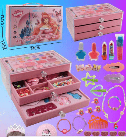 3 - in - 1 Realistic Cosmetic &amp; DIY Beads Set for Girls Princess Makeup & Jewelery Set with Acrylic Storage Box | Toy Beauty Kit for Girls - Mahal Al Madinahmakeup kitMahal Al MadinahMahal Al Madinah3 - in - 1 Realistic Cosmetic &amp; DIY Beads Set for Girls Princess Makeup & Jewelery Set with Acrylic Storage Box | Toy Beauty Kit for Girls Mahal Al Madinah3 - in - 1 Realistic Cosmetic &amp; DIY Beads Set for Girls Princess Makeup & Jewelery Set with Acrylic Storage Box | Toy Beauty Kit for G