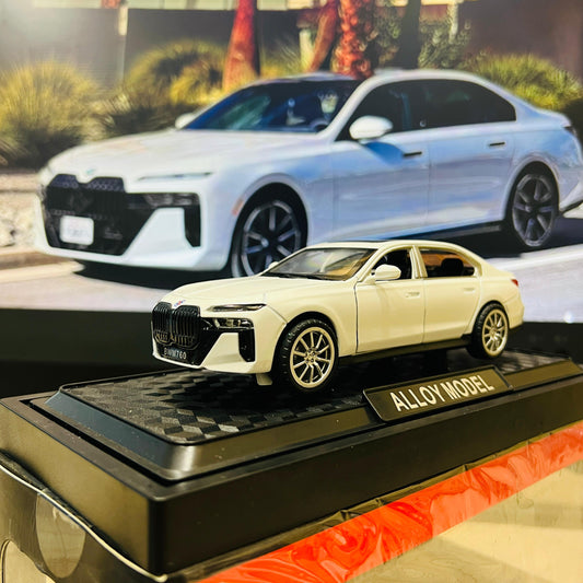 BMW 7 Series Diecast Model Car – 1:28 Scale Luxury Alloy Toy Car | Pull Back Action | White Sedan Collectible for Kids & Adults | Detailed Interior - Mahal Al Madinahdiecast carMahal Al MadinahMahal Al MadinahWhiteBMW 7 Series Diecast Model Car – 1:28 Scale Luxury Alloy Toy Car | Pull Back Action | White Sedan Collectible for Kids & Adults | Detailed InteriorBMW 7 Series Diecast Model Car – 1:28 Scale Luxury Alloy Toy Car | Pull Back Action | White Sedan Collectible for Kids & Adults | Detailed 