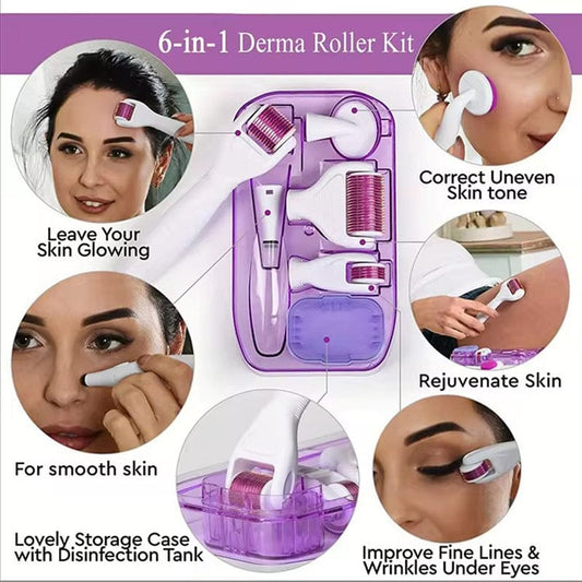 Derma 6‑in‑1 Micro‑Needle Skin Therapy Roller Kit – Facial & Body Rejuvenation - Mahal Al MadinahMahal Al MadinahMahal Al MadinahDerma 6‑in‑1 Micro‑Needle Skin Therapy Roller Kit – Facial & Body Rejuvenation.Derma 6‑in‑1 Micro‑Needle Skin Therapy Roller Kit – Facial & Body Rejuvenation