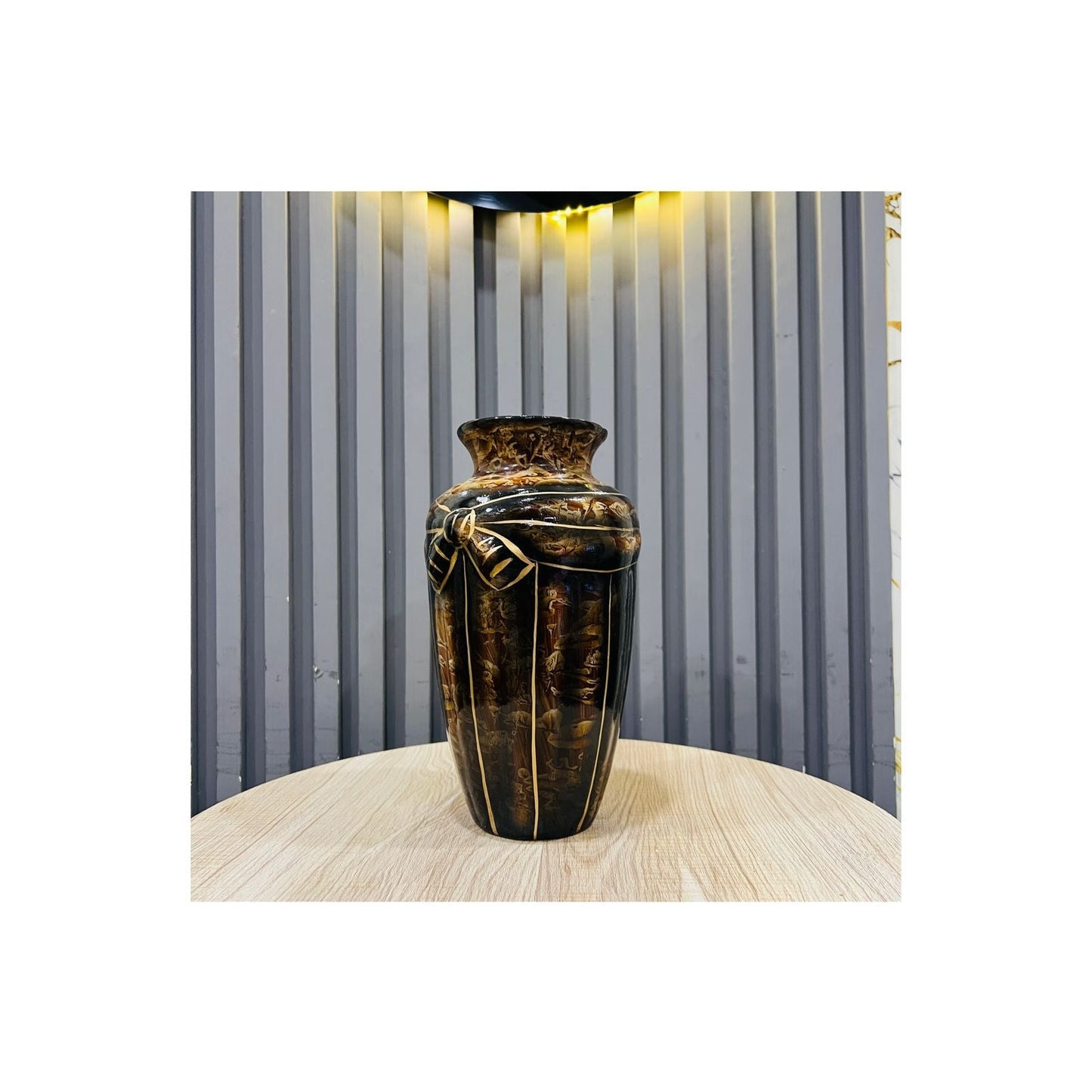 Handcrafted Decorative Ceramic Vase | 28cm Ribbed Concrete - Style Flower Vase for Living Room & Home Décor - Mahal Al MadinahMahal Al MadinahMahal Al MadinahHandcrafted Decorative Ceramic Vase | 28cm Ribbed Concrete - Style Flower Vase for Living Room & Home Décor.Handcrafted Decorative Ceramic Vase | 28cm Ribbed Concrete - Style Flower Vase for Living Room & Home Décor