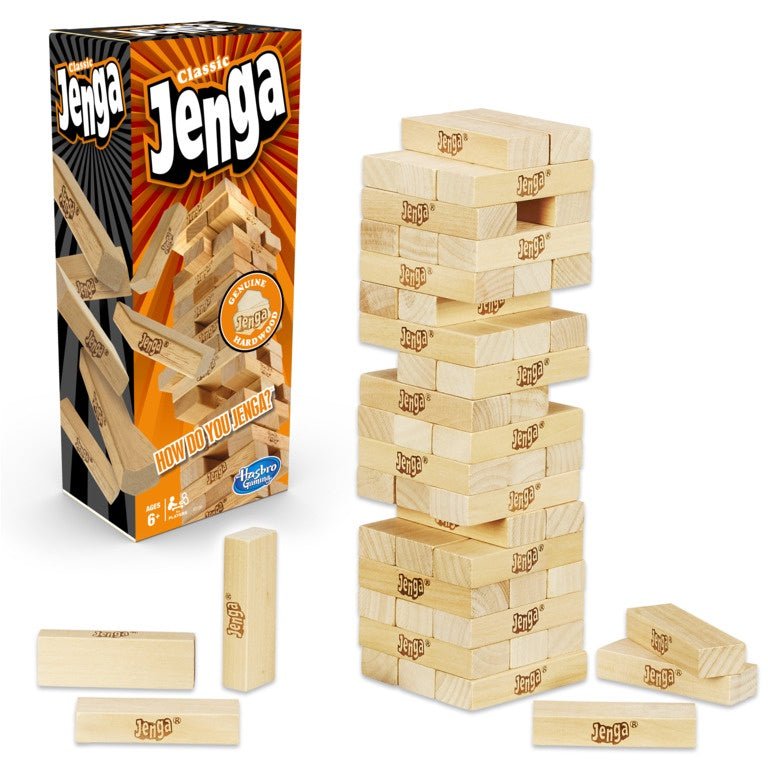 Hasbro Classic Jenga Game | Authentic Hardwood Block Stacking Game for Family & Party Fun - Mahal Al MadinahMahal Al MadinahMahal Al MadinahHasbro Classic Jenga Game | Authentic Hardwood Block Stacking Game for Family & Party Fun Mahal Al MadinahHasbro Classic Jenga Game | Authentic Hardwood Block Stacking Game for Family & Party Fun