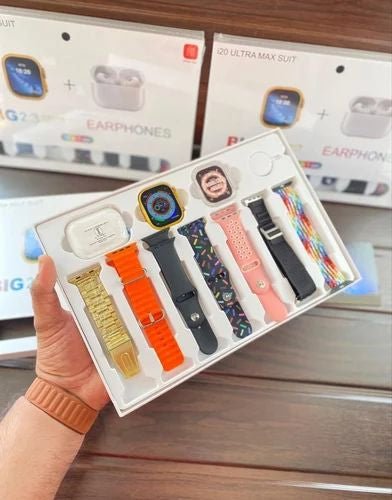 i20 Ultra Max Smartwatch Combo | 10 - in - 1 Gift Box with 2.3” Display, Strap + AirPods + Case – Smart Watch for Men, Women, Boys & Girls - Mahal Al MadinahMahal Al MadinahMahal Al Madinahi20 Ultra Max Smartwatch Combo | 10 - in - 1 Gift Box with 2.3” Display, Strap + AirPods + Case – Smart Watch for Men, Women, Boys & Girls.i20 Ultra Max Smartwatch Combo | 10 - in - 1 Gift Box with 2.3” Display, Strap + AirPods + Case – Smart Watch for Men, Women, Boys & Girls