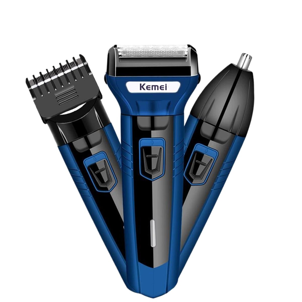 KEMEI Original 3 - in - 1 Rechargeable Shaving Machine – Beard & Hair Clipper + Nose Hair Trimmer | Professional Grooming Kit for Men | Stainless Steel Precision Blades | Multi - Purpose Trimmer Set - Mahal Al MadinahHair & Beard TrimmerMahal Al MadinahMahal Al MadinahKEMEI Original 3 - in - 1 Rechargeable Shaving Machine – Beard & Hair Clipper + Nose Hair Trimmer | Professional Grooming Kit for Men | Stainless Steel Precision Blades | Multi - Purpose Trimmer Set.KEMEI Original 3 - in - 1 Rechar