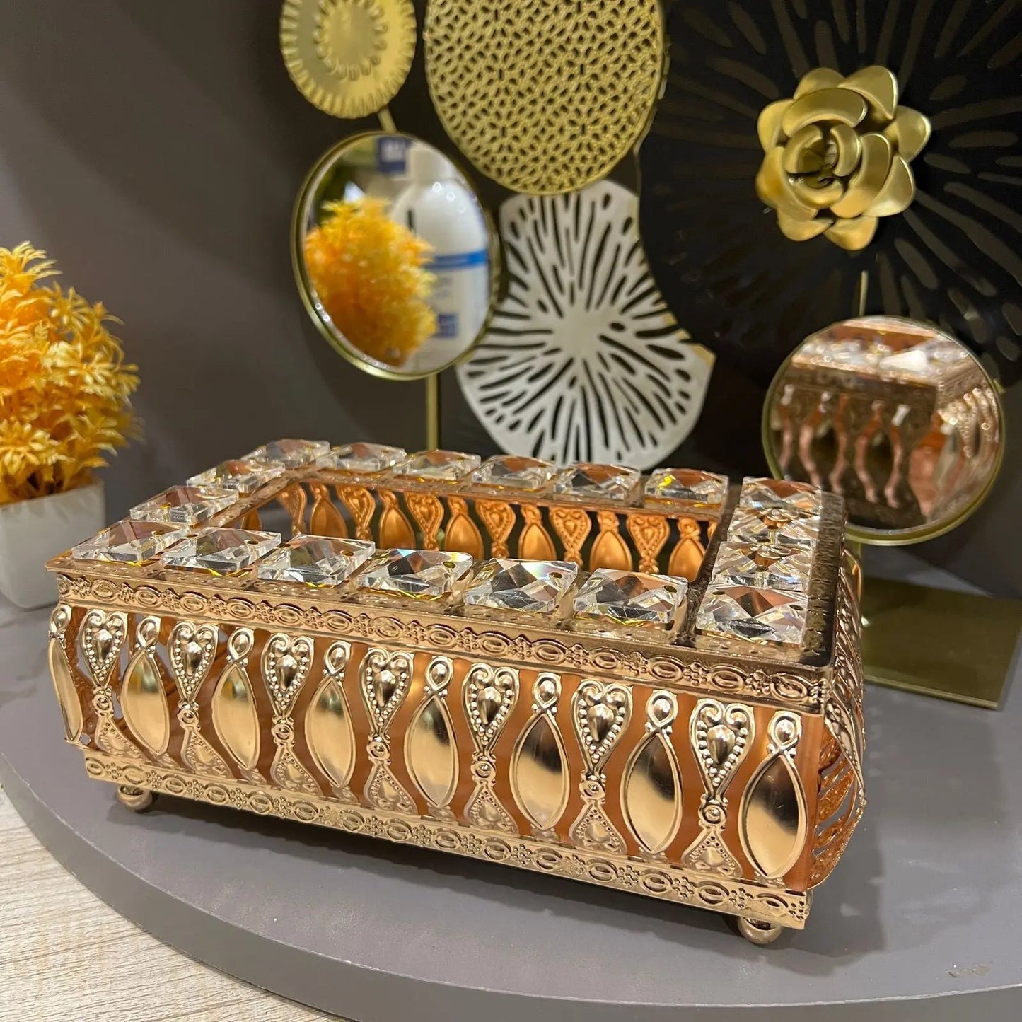 Luxury Gold Crystal Tissue Box Cover – Decorative Rectangle Facial Tissue Holder + Free Tissue Packet - Mahal Al MadinahTissue Box HolderMahal Al MadinahMahal Al MadinahLuxury Gold Crystal Tissue Box Cover – Decorative Rectangle Facial Tissue Holder + Free Tissue Packet Mahal Al MadinahLuxury Gold Crystal Tissue Box Cover – Decorative Rectangle Facial Tissue Holder + Free Tissue Packet
