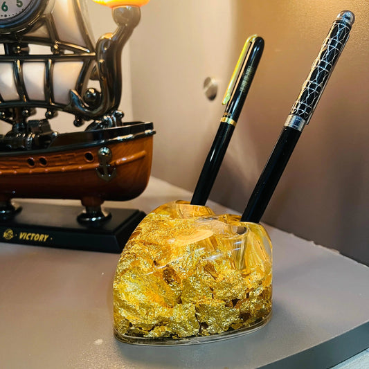 Luxury Gold Heart Leaf Pen Holder & Desk Organizer – Premium Resin Stand for Office, Home & Study Table - Mahal Al MadinahDecorationMahal Al MadinahMahal Al MadinahLuxury Gold Heart Leaf Pen Holder & Desk Organizer – Premium Resin Stand for Office, Home & Study Table Mahal Al MadinahLuxury Gold Heart Leaf Pen Holder & Desk Organizer – Premium Resin Stand for Office, Home & Study Table
