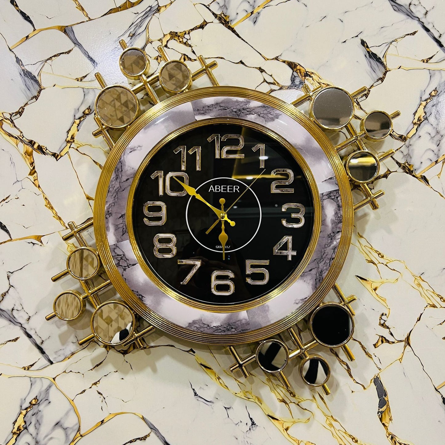 Luxury Gold & Marble Wall Clock – Silent Quartz Modern Wall Clock with 3D Numbers & Mirror Accents for Home & Office Décor - Mahal Al MadinahWall ClockMahal Al MadinahMahal Al MadinahLuxury Gold & Marble Wall Clock – Silent Quartz Modern Wall Clock with 3D Numbers & Mirror Accents for Home & Office Décor Mahal Al MadinahLuxury Gold & Marble Wall Clock – Silent Quartz Modern Wall Clock with 3D Numbers & Mirror Accents for Home & Office Décor