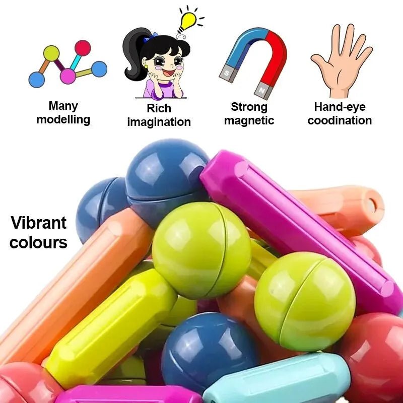 Magnetic Building Blocks Set for Kids (25/36/42/64 PCS) | STEM Magnet Balls & Rods Educational Toy for Toddlers & Preschoolers Age 3+ - Mahal Al MadinahMahal Al MadinahMahal Al Madinah42 pcsMagnetic Building Blocks Set for Kids (25/36/42/64 PCS) | STEM Magnet Balls & Rods Educational Toy for Toddlers & Preschoolers Age 3+ Mahal Al MadinahMagnetic Building Blocks Set for Kids (25/36/42/64 PCS) | STEM Magnet Balls & Rods Educational Toy for Toddlers & Preschoolers Age 3+