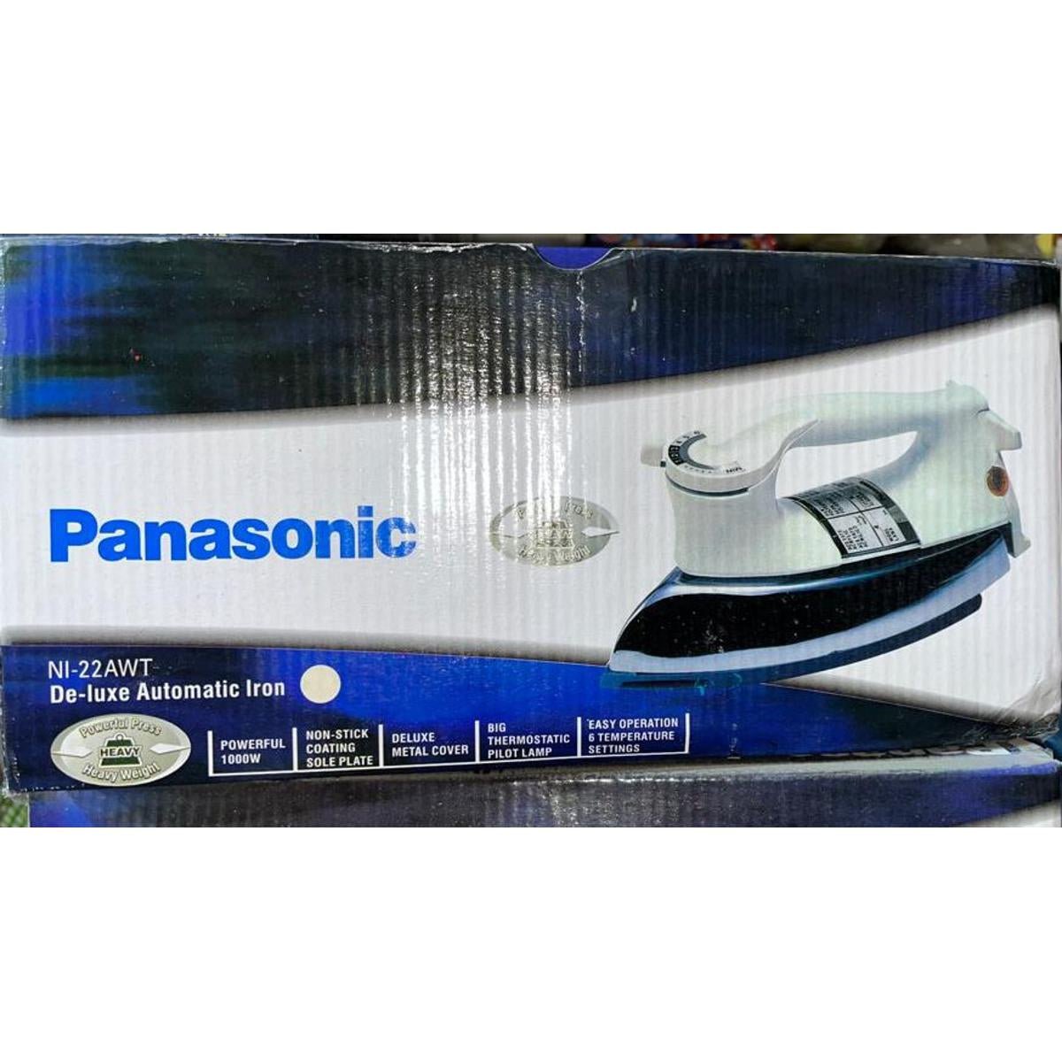 Panasonic NI - 22AWT – Deluxe Automatic Dry Iron 1000W with Non - Stick Soleplate & 6 Temperature Settings - Mahal Al MadinahMahal Al MadinahMahal Al MadinahPanasonic NI - 22AWT – Deluxe Automatic Dry Iron 1000W with Non - Stick Soleplate & 6 Temperature Settings.Panasonic NI - 22AWT – Deluxe Automatic Dry Iron 1000W with Non - Stick Soleplate & 6 Temperature Settings