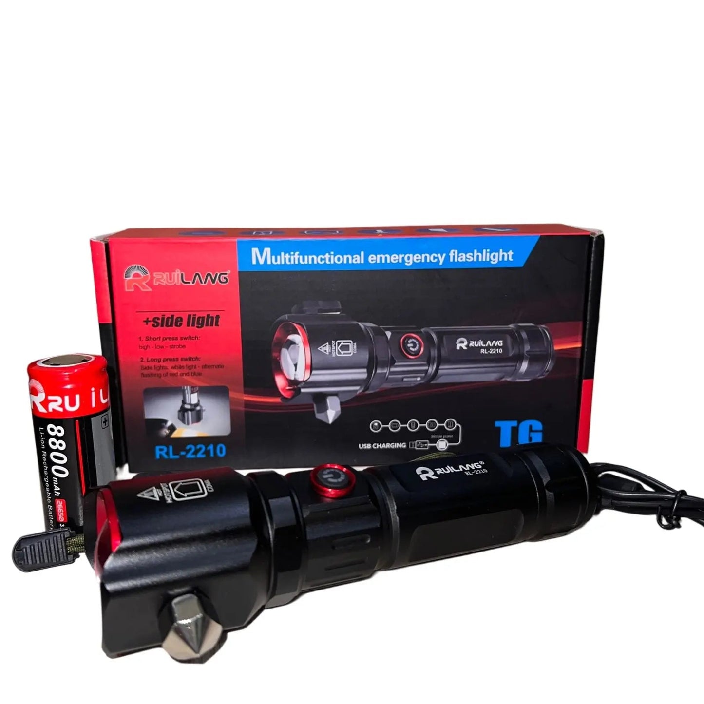 Ruilang RL - 2210 Emergency LED Flashlight & Power Bank – 1KM Range, 8800mAh, Waterproof, Tactical Survival Torch - Mahal Al MadinahEmergency Flashlight / Tactical TorchMahal Al MadinahMahal Al MadinahRuilang RL - 2210 Emergency LED Flashlight & Power Bank – 1KM Range, 8800mAh, Waterproof, Tactical Survival Torch Mahal Al MadinahRuilang RL - 2210 Emergency LED Flashlight & Power Bank – 1KM Range, 8800mAh, Waterproof, Tactical Survival Torch